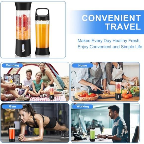 Personal Size Portable Blender - 17Oz USB Rechargeable Blender with 6 Blades - Picture 5 of 7